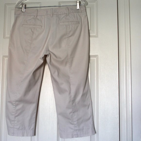 Talbots Signature Women Petite Capri Cream Cotton Cropped Pants Size 6P - Picture 2 of 10